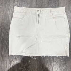 All Saints Cream Denim Skirt
